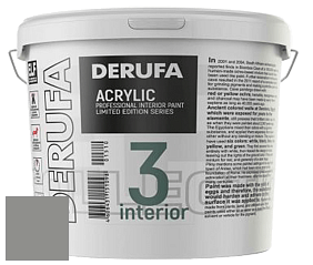 Матовая краска Derufa Интерьер-3 (ТМ) цвет RAL 9007 